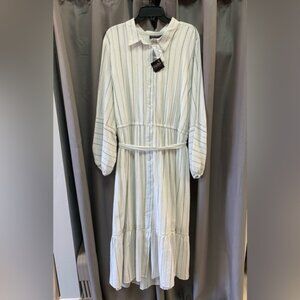 Lane Bryant navy and white stripped dress, size 22